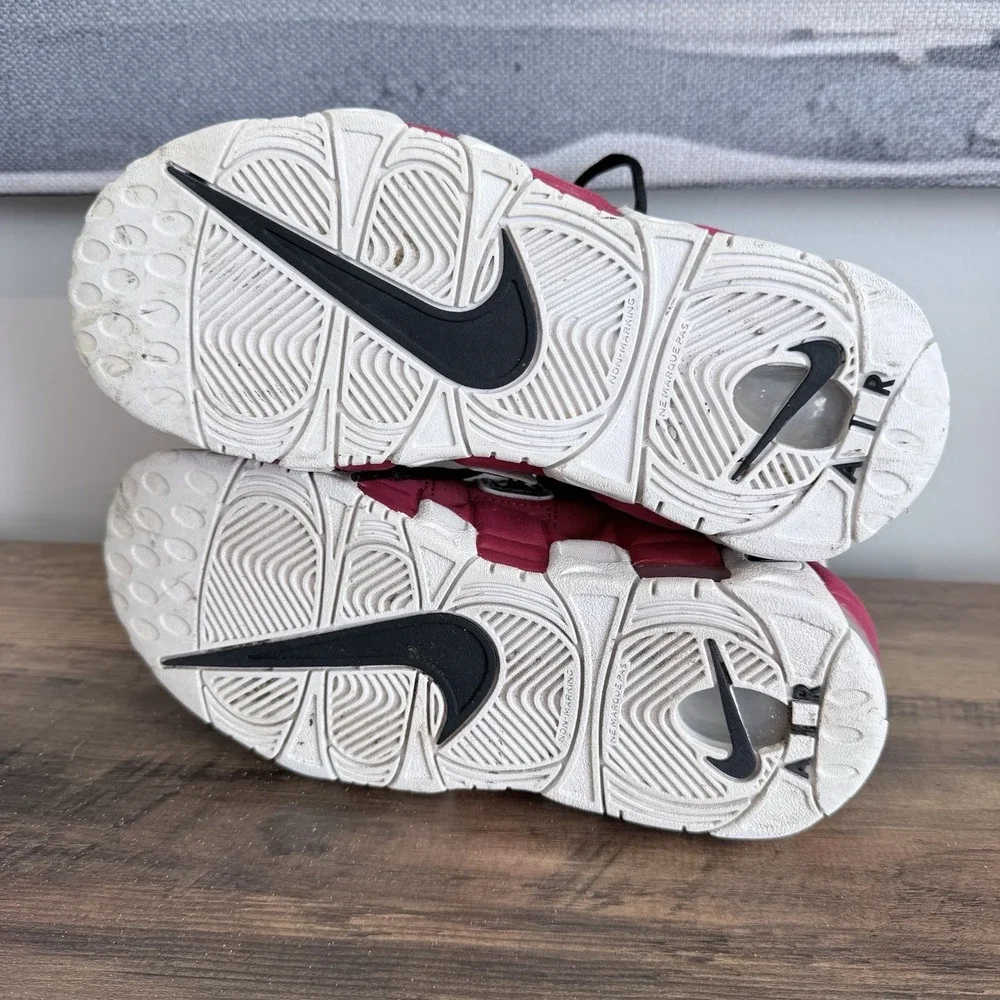 Nike Air More Uptempo GS Size 5.5Y Red Black White Basketball Shoes 415082-600